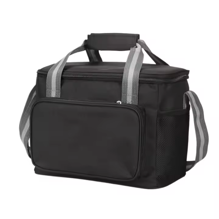 Bolsa de almuerzo con aislamiento grande portátil de 15L, color negro, impermeable, a prueba de fugas, gruesa, de mano, para llevar al hombro, pícnic al aire libre - 1
