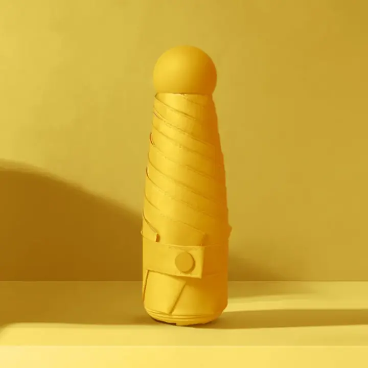 Mini diseño de frutas, paraguas protector solar de 9 colores, protección anti-UV a prueba de viento, 5 sombrillas plegables portátiles de viaje para lluvia, sombrilla de bolsillo para mujeres y niños - 1