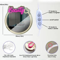 Luz de Espejo de Neón LED Alimentada por USB Decoración de Pared Regalo Ideal para Habitación de Novia y Niña Soporte de Maquillaje para Sala de Estar - details 10