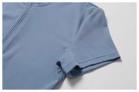 Mono de Yoga para Mujer Verano Manga Corta Cierre Medio Ajuste Rápido Secado Sudoración Baile Fitness Centro Mono Corto Bodysuit Material de Nylon Temporada Otoño Invierno - details 29