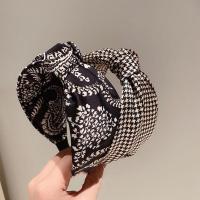 Diademas Vintage a cuadros para niña y mujer, bandanas antideslizantes de lado ancho, cinta para el pelo de rejilla, diadema con nudo, envoltura para la cabeza coreana - details 2
