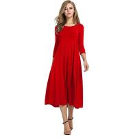 Moda-Vestido De Verano informal para Mujer, Cuello Redondo, Vestido De Estilo Grande - details 0