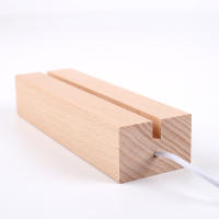 Base LED de madera de 5 mm con alimentación USB y luces RGB multicolores de color blanco cálido para lámparas de noche de plexiglás acrílico 3D - details 1