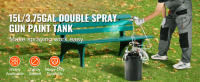 SucceBuy Olla de presión para pintura en aerosol, tanque de olla de presión, presión ajustable, tanque de pintura de olla de presión de acero con pistola pulverizadora, mangueras, manómetro, para uso doméstico e industrial - details 0