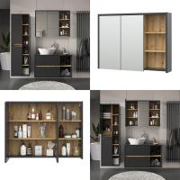 Armario con Espejo para baño , Antracita/Blanco, 100 x 75 cm - details 23