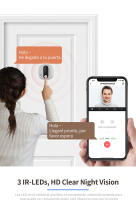 KAK Cámara de timbre Wifi de 4,3 pulgadas, mirilla de visor de puerta con gran angular de 170 grados, detección de movimiento PIR, visión nocturna, compatible con aplicación Tuya - details 3