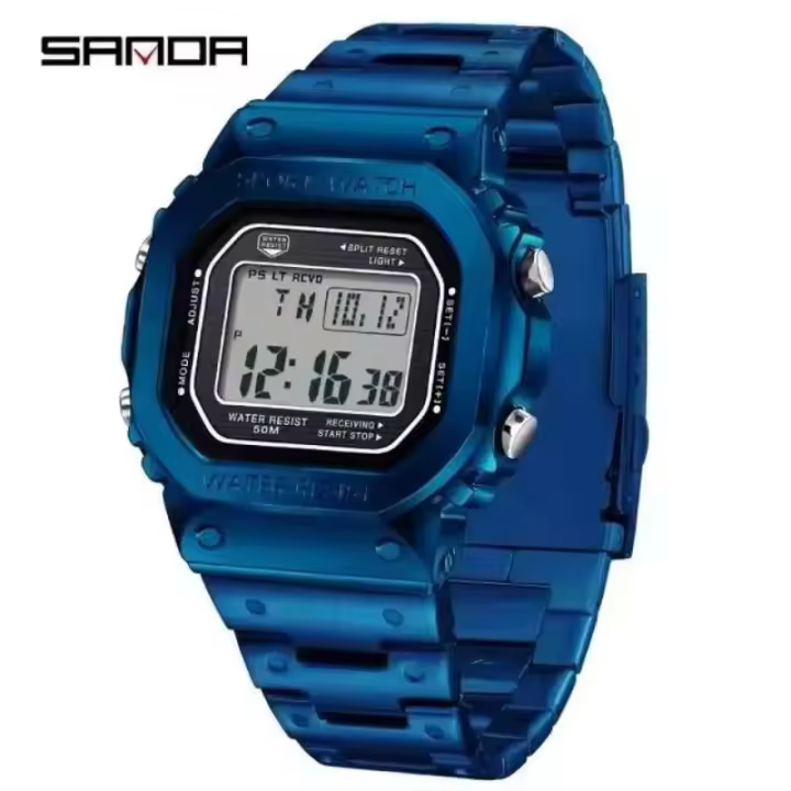 Reloj Digital de Moda para Hombres SANDA 2162 Funcionalidad Multifuncional Resistente al Agua - 1