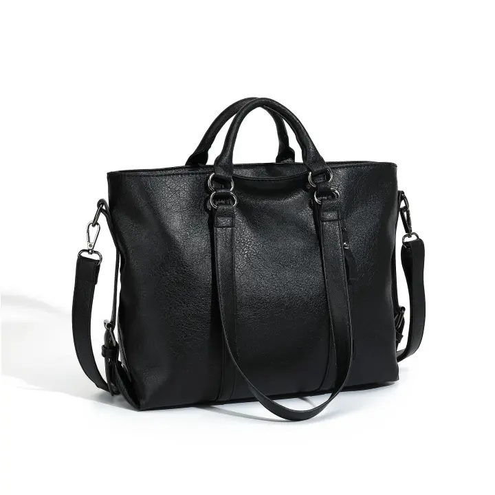Bolso mujer 2025 nuevo bolso de mano de gran capacidad de cuero suave de moda europea y americana bolso de mujer portátil de un solo hombro - 1
