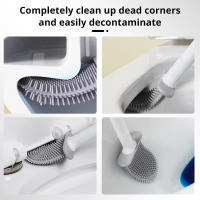 Escobillas de baño y Portaescobillas de Inodoro, Cepillo y Soporte para WC, Silicona, eficiencia profesional, limpieza profunda - details 4