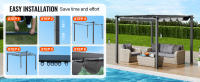 SucceBuy Pérgola retráctil para exteriores con dosel, sombrilla moderna de aluminio para patios, jardines, terrazas y patios traseros - details 4