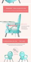 Silla de Comedor Infantil Bebé 0-4 años Plegable Portátil Multifuncional Silla de Crecimiento Infantil Silla de Comedor Casera Trona Bebé 3 en 1 Trona Infantil Silicona Asiento Infantil con Bandeja para Comer Trona Infantil Plegable - details 6