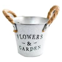 Cubo de flores decorativas con letras creativas de hierro Retro, hierba de Metal resistente a la corrosión para plantas artificiales - details 8