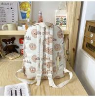 Mochila escolar de dibujos animados resistente al desgaste, impermeable, con bolsillo frontal con cremallera oculta, bolsillos laterales, sudadera con capucha de bloque de Color, doble deslizador - details 5