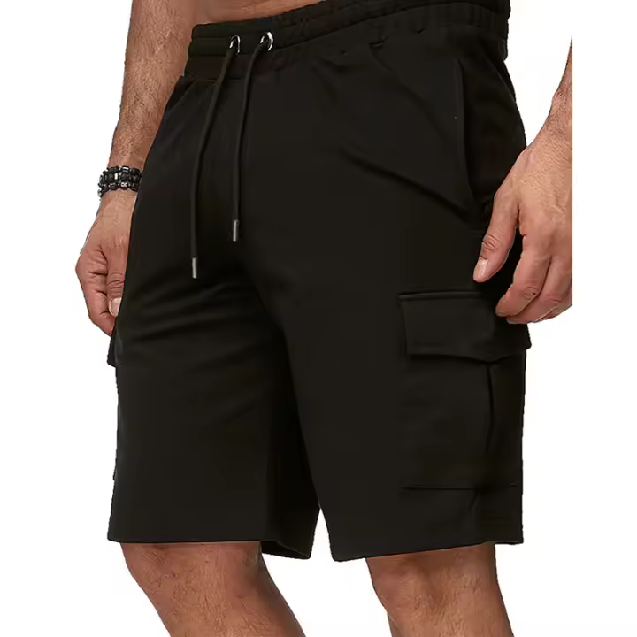 Pantalones cortos deportivos para hombre extranjeros de talla grande con múltiples bolsillos - 1