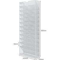 13 Compartimentos Metal A4 Soporte Documentos Pared Oficina Archivador de Pared Organizador Revistas Correo Pared Almacenamiento Archivos Revistero,Blanco - details 1