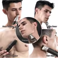 Cortadora de pelo eléctrica para hombre, máquina de afeitar profesional 5 en 1, resistente al agua, con carga usb - details 2