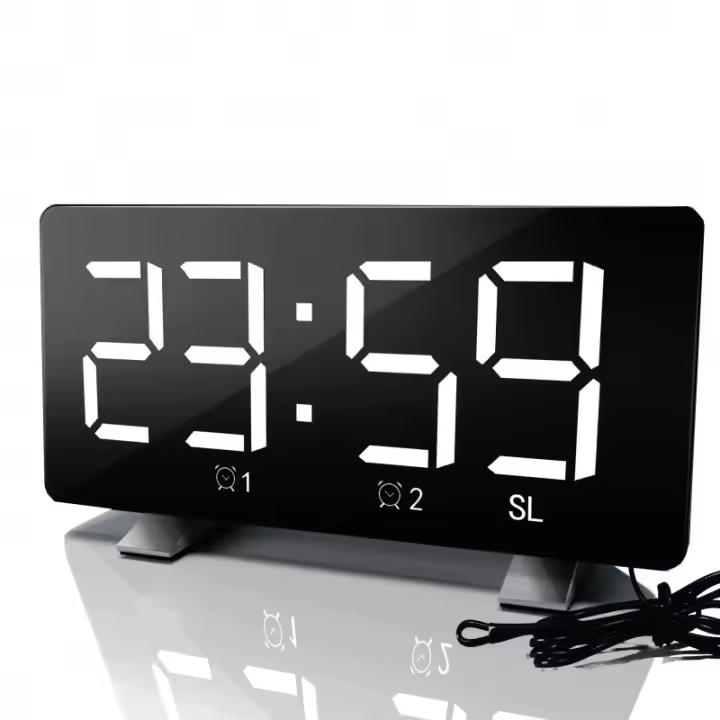 Reloj Despertador con Dos Puertos USB Pantalla LED de 7,3'' Atenuación en 4 Modos - 1
