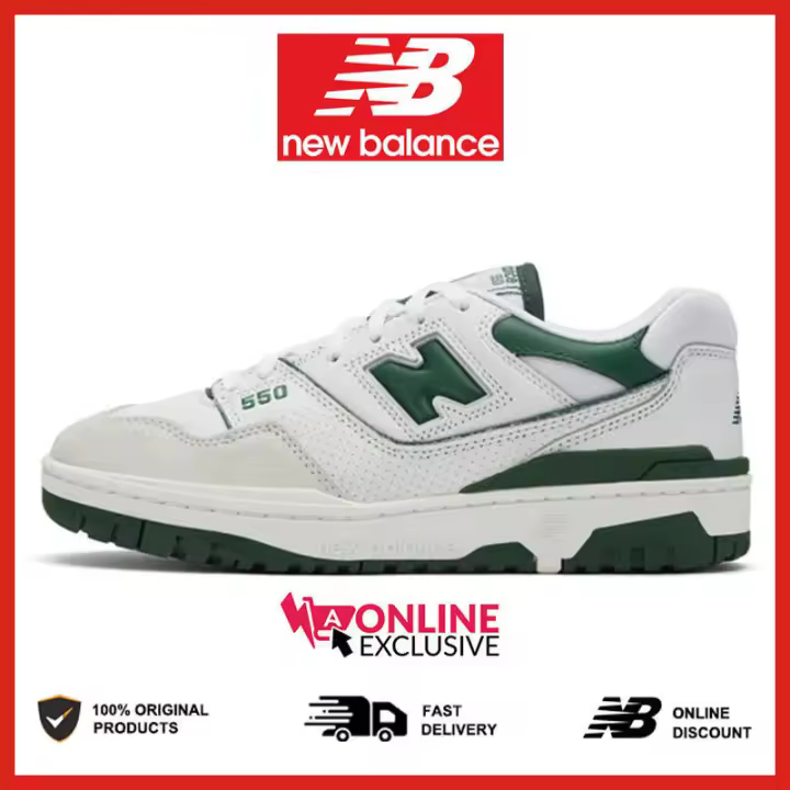 2025 NB 550 "Verde" Zapatillas deportivas BB550WT1 Estilo joven aplique LETEN - 1