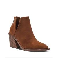Tacón grueso puntiagudo de estilo occidental con tacones de madera duraderos y botines de mujer. - details 0