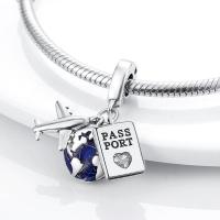 Colgantes de plata de ley 925 para mujer y niña, abalorios de viaje, avión, pasaporte, pulseras, collares, regalo de joyería - details 2