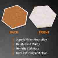 8 PC Coasters for Drinks Absorbent with Holder Marble Design Ceramic Coaster Set Super Absorbent Hot and Cold Drink - details 7