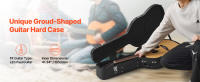 SucceBuy Estuche rígido para guitarra acústica, 43,31 pulgadas en forma de calabaza, resistente al agua, para guitarras de 39-41 pulgadas, negro - details 0