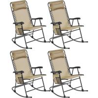 Plegable Carga 120KG con Reposabrazos y Apoyo para Cabeza 102x65,5x103 cm para Exterior Acampar Porche Balcón Beige - details 8