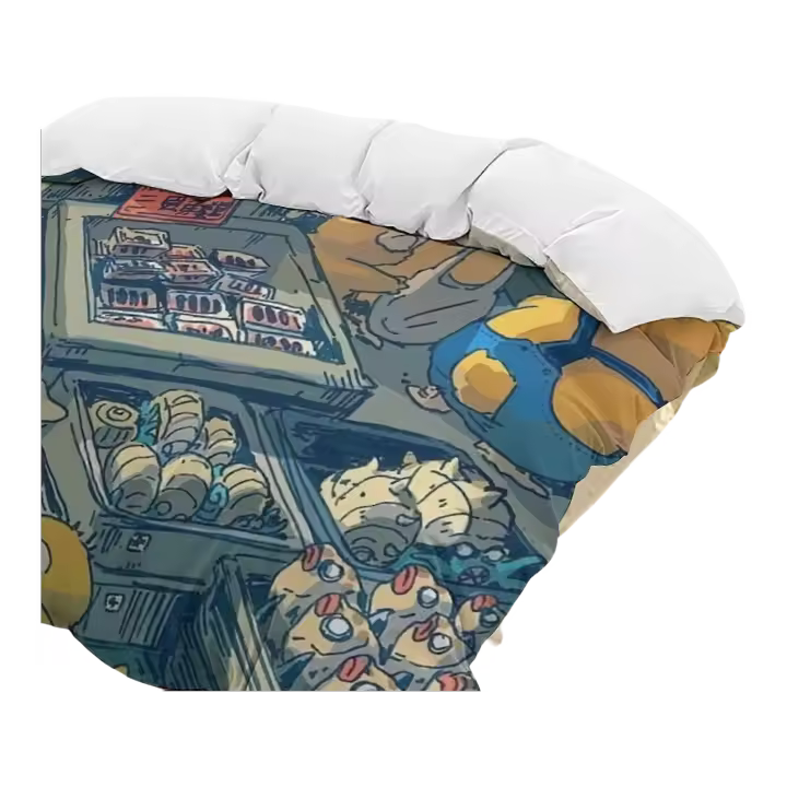 Juego de Ropa de Cama Psyduck Dibujos Animados Ligeros Conjunto de 3 Piezas para la Cama - 1