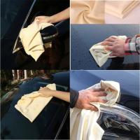 Toallas de lavado de coche de cuero de gamuza Natural, paño de limpieza de secado de vidrio de ventana de coche, súper absorbente, secado rápido - details 0