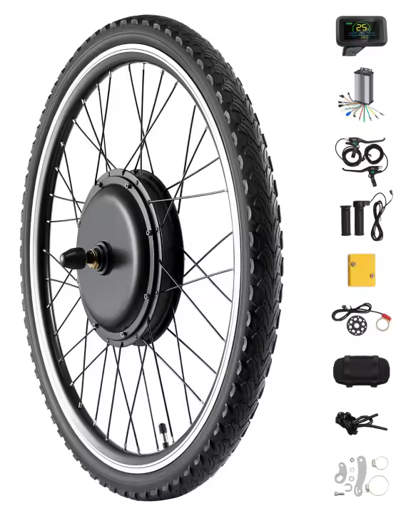 Kit de conversión de bicicleta eléctrica SucceBuy de 1000 W - Rueda delantera de 48 V y 26 pulgadas para las mejores paseos - 1