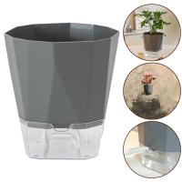 Maceta de plástico para plantas hidropónicas, maceta transparente de doble capa, cuerda de algodón, flores de riego - details 0