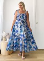 2025 Primavera/Verano ropa de mujer tirando de la correa de cintura elástica gran Swing vestido largo estampado falda niños - details 4