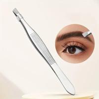 Pinzas para depilación, herramienta de maquillaje de cejas con gradiente, cortadora de cejas inclinada de acero inoxidable, herramienta de depilación y maquillaje - details 0