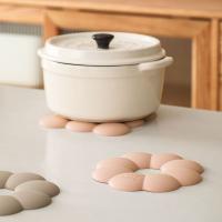 Accesorios de cocina, almohadilla de aislamiento térmico de silicona, posavasos antideslizante antiescaldado, tapete para olla grueso redondo/cuadrado, vajilla, 2 uds. - details 6