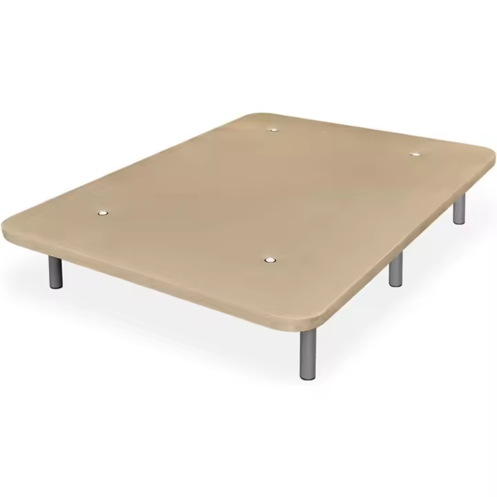 Marco de Cama 3D Extra Resistente Estabilidad de 5 Barras Transversales + 6 Patas Metálicas Roscadas de 25cm Organización de Muebles en Marrón - 1