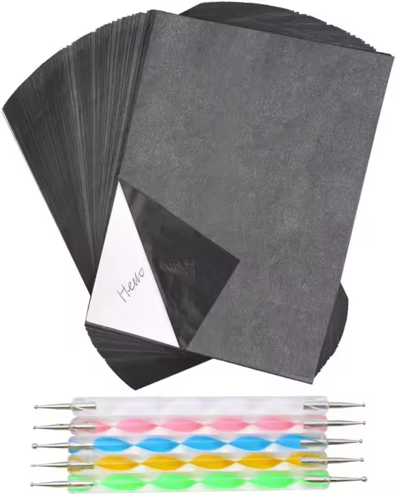 Hojas de papel,Carbon Paper Set - 100 Sheets & Embossing Pen - 1