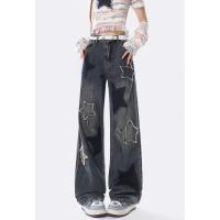 Vaqueros Retro Americanos de Cinco Puntos Pantalones Holgados de Pierna Ancha para Mujer - details 5
