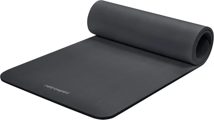 Retrospec Solana Yoga Alfombra de Yoga Gruesa de Nylon Antideslizante para Yoga, Pilates, Estiramiento, o Aeróbicos Para Hombres y Mujeres - 1