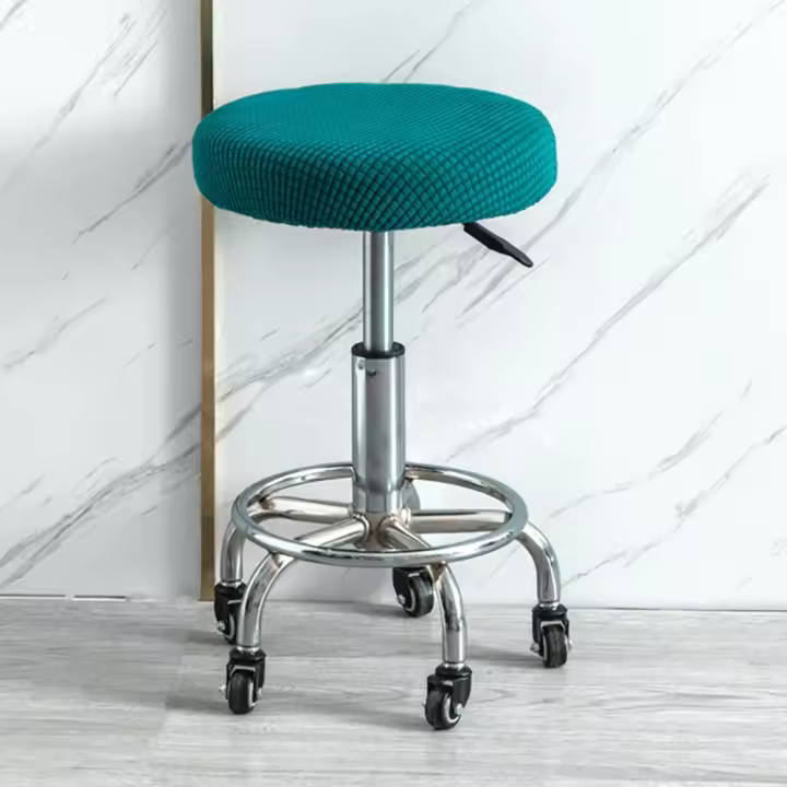 Funda Redonda para Silla Color Sólido, Funda Elástica para Cojín de Silla, Funda Lavable para Asiento de Bar, Funda Gruesa para Asiento - 1