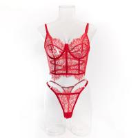 Conjunto de lencería Sexy de encaje Floral, corpiño, sujetador, conjuntos de bragas, ropa interior transparente sin forro, traje sexual de encaje con pestañas huecas - details 12