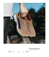 Zapatos de senderismo al aire libre para hombre, zapatos de viaje antideslizantes marrones, zapatos deportivos transpirables para caminar - details 8