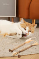 HOOPET-Palo de poligono de madera para gato, palo Molar de hierba gatera, palo de Limpieza de dientes, suministros para mascotas, Juguetes - details 2