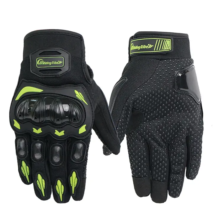 Guantes de motocicleta transpirables para hombre y mujer, manoplas protectoras de color negro, verde, rojo y rosa, tallas M a XXL - 1