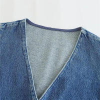 BUNO-Chaleco vaquero con cuello en V para mujer, prenda de vestir de estilo francés, sencillo, con clip en la espalda y corazón - details 3