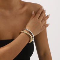 Pulsera de aleación geométrica irregular de moda, temperamento simple exagerado brillante pulsera de alta gama para mujer - details 1