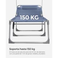Silla de Sentado al Aire Libre Ajustable Plegable, 193 x 53 x 29 cm, Capacidad de 150 kg, con Parasol, reposacabezas, Respaldo - details 5