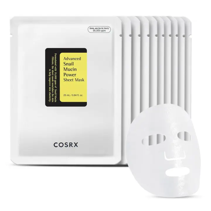 Mascarilla facial COSRX, 10 EA esencia de moco de caracol, cuidado personal, regalo para el Día de la Madre, adecuada para pieles secas y sensibles, probada en - 1