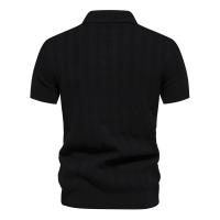 polos hombre manga corta ropa hombre día del padre 2025 Nuevo Polo de punto acanalado de verano para hombres Polo texturizado de calidad de marca transpirable y fresco para hombre - details 3