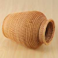 Florero tejido de ratán, florero artístico, decoración de mesa a la moda, maceta para plantas, suministros de jardinería para el hogar, flor - details 6