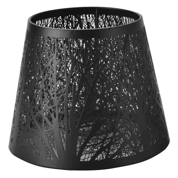 Pantalla de lámpara pequeña, pantalla de Metal de barril con patrón de árboles para candelabro de mesa, lámpara de pared negra - 1